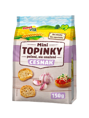 Mini topinky s cesnakovou príchuťou 150g cena za 1 kartón (10 kusov)