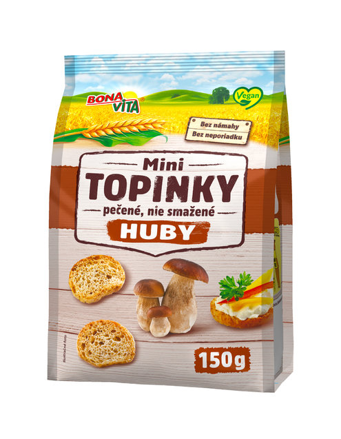 Mini topinky s hubovou príchuťou 150g cena za 1 kartón (10 kusov)