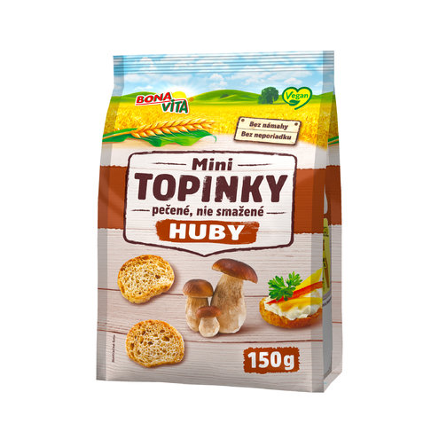 Mini topinky s hubovou príchuťou 150g cena za 1 kartón (10 kusov)