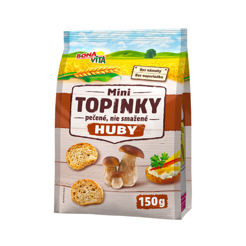 Mini topinky s hubovou príchuťou 150g cena za 1 kartón (10 kusov)