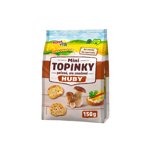 Mini topinky s hubovou príchuťou 150g cena za 1 kartón (10 kusov)