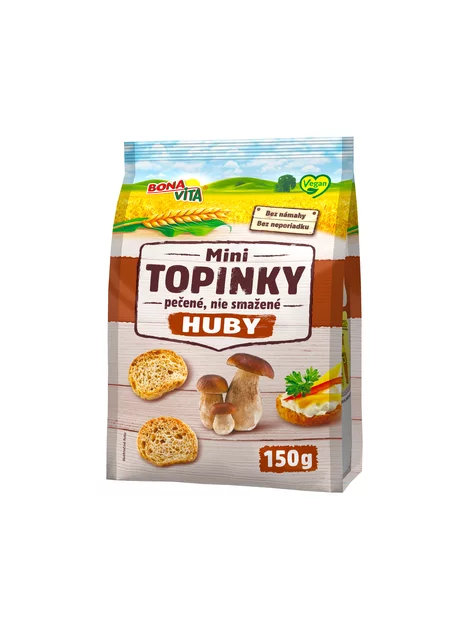 Mini topinky s hubovou príchuťou 150g cena za 1 kartón (10 kusov) Mini topinky s hubovou príchuťou 150g cena za 1 kartón (10 kusov)