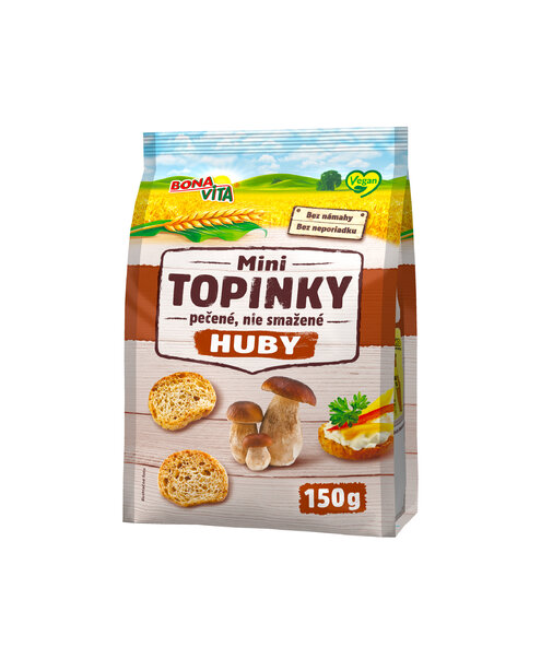 Mini topinky s hubovou príchuťou 150g cena za 1 kartón (10 kusov)