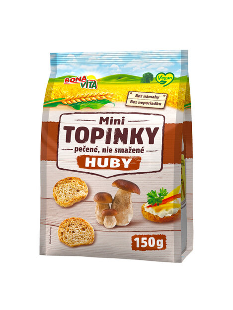 Mini topinky s hubovou príchuťou 150g cena za 1 kartón (10 kusov)