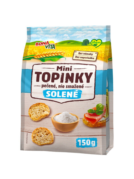 Mini topinky solené 150g cena za 1 kartón (10 kusov)