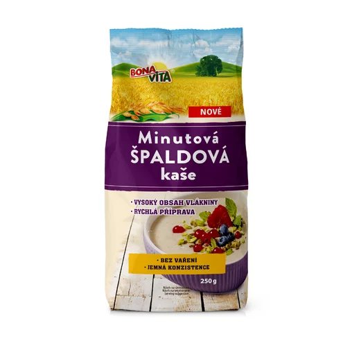 MINÚTOVÁ ŠPALDOVÁ kaša 250g cena za 1 kartón (10 kusov)
