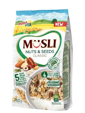 Müsli orechy a semienka 750g cena za 1 kartón (10 kusov)