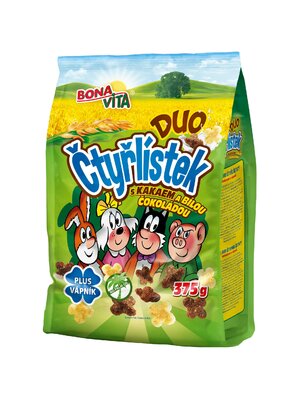 Obilninové štvorlístky DUO 375g cena za 1 kartón (12 kusov)