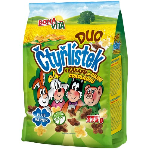 Obilninové štvorlístky DUO 375g cena za 1 kartón (12 kusov)