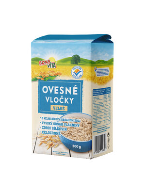 Ovsené vločky CELOZRNNÉ 500g cena za 1 kartón (10 kusov)