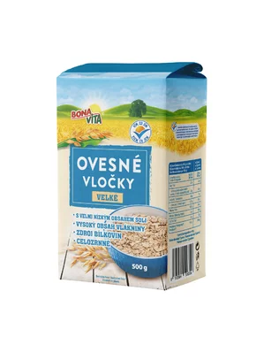 Ovsené vločky CELOZRNNÉ 500g cena za 1 kartón (10 kusov) Ovsené vločky CELOZRNNÉ 500g cena za 1 kartón (10 kusov)
