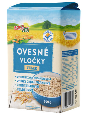 Ovsené vločky CELOZRNNÉ 500g cena za 1 kartón (10 kusov)