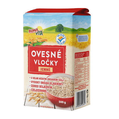 Ovsené vločky JEMNÉ 500g cena za 1 kartón (10 kusov)
