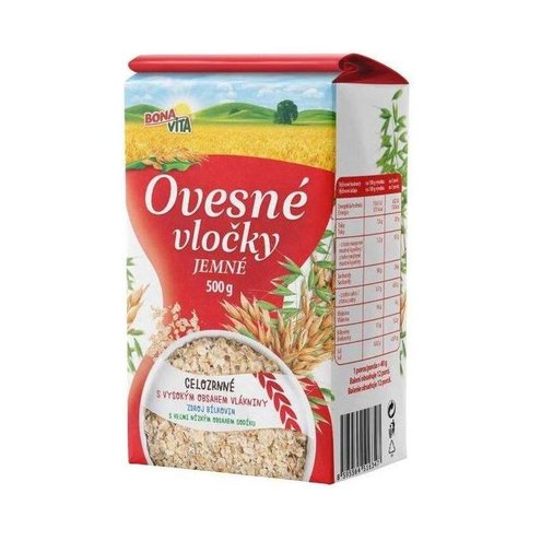 Ovsené vločky JEMNÉ 500g cena za 1 kartón (10 kusov)