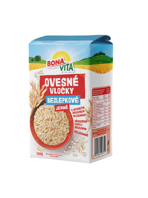 Ovsené vločky JEMNÉ BEZ LEPKU 500g cena za 1 kartón (10 kusov)