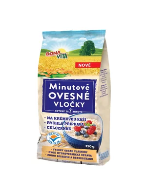 Ovsené vločky MINUTOVÉ 350g cena za 1 kartón (10 kusov) Ovsené vločky MINUTOVÉ 350g cena za 1 kartón (10 kusov)