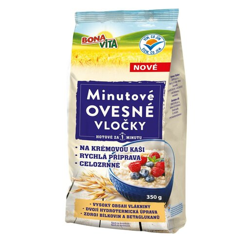 Ovsené vločky MINUTOVÉ 350g cena za 1 kartón (24 kusov)