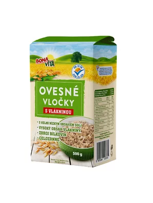 Ovsené vločky s VLÁKONINOU 500g cena za 1 kartón (10 kusov) Ovsené vločky s VLÁKONINOU 500g cena za 1 kartón (10 kusov)