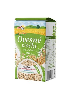 Ovsené vločky s VLÁKONINOU 500g cena za 1 kartón (10 kusov)