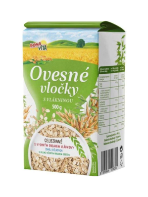 Ovsené vločky s VLÁKONINOU 500g cena za 1 kartón (10 kusov)