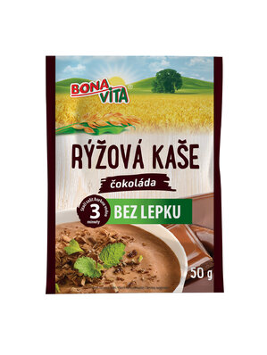 RYŽOVÁ kaša čokoláda BEZ LEPKU 50g cena za 1 kartón (20 kusov)