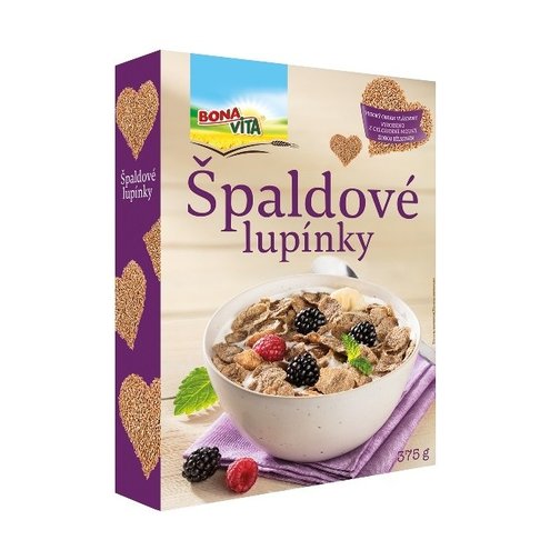 Špaldové lupienky 375g cena za 1 kartón (7 kusov)