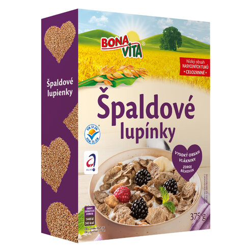 Špaldové lupienky 375g cena za 1 kartón (7 kusov)