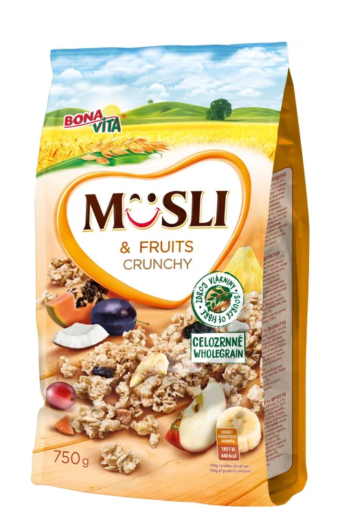 Zapekané müsli 30% ovocia 750g cena za 1 kartón (10 kusov) Zapekané müsli 30% ovocia 750g cena za 1 kartón (10 kusov)