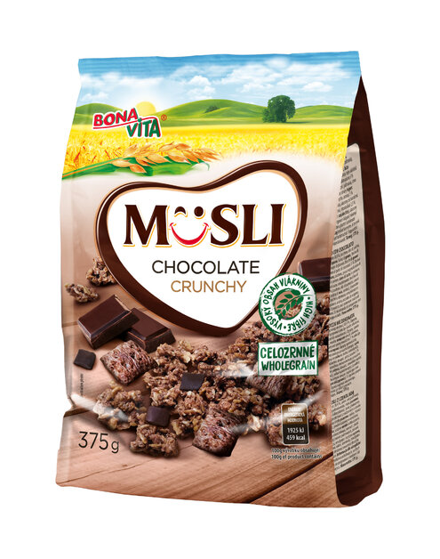 Zapekané müsli čokoláda 375g cena za 1 kartón (12 kusov)