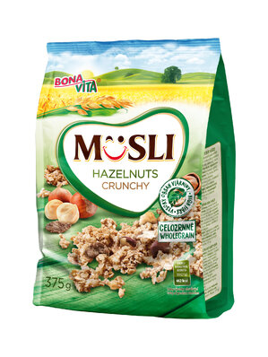 Zapekané müsli lieskový orech 375g cena za 1 kartón (12 kusov)