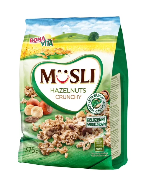 Zapekané müsli lieskový orech 375g cena za 1 kartón (12 kusov)