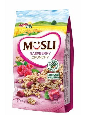 Zapekané müsli malina s príchuťou vanilky 700g cena za 1 kartón (10 kusov)