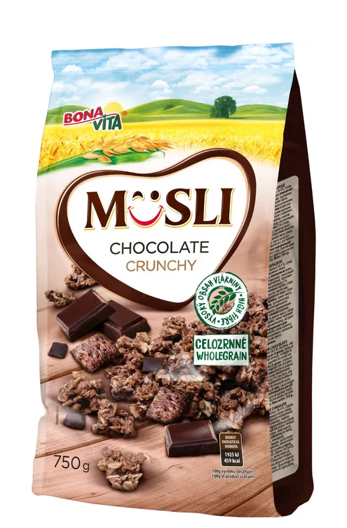 Zapekané müsli s čokoládou 750g cena za 1 kartón (10 kusov)