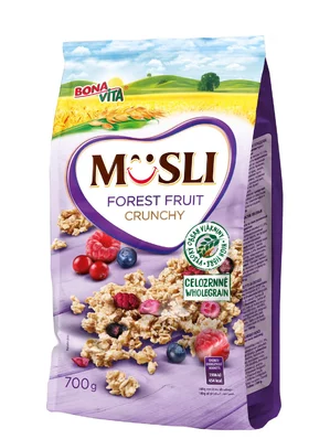Zapekané müsli s lesným ovocím 700g cena za 1 kartón (10 kusov) Zapekané müsli s lesným ovocím 700g cena za 1 kartón (10 kusov)
